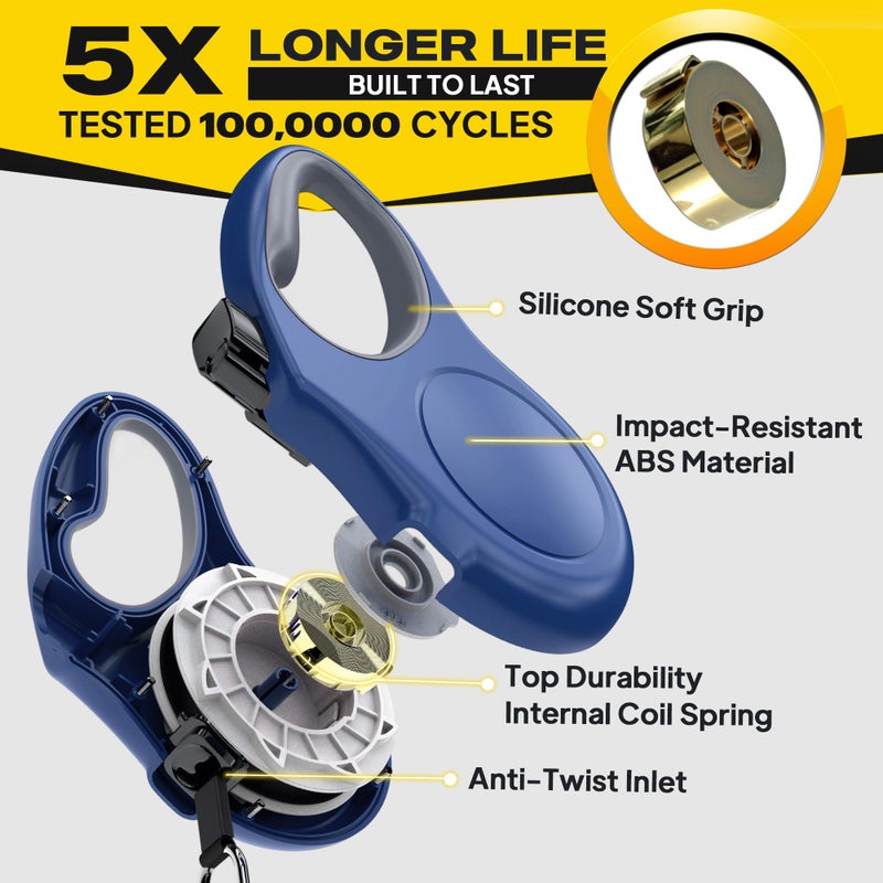 Fida Retractable Dog Leash, 16 ft Dog Walking Leash for Large Dogs up to 110lbs, Tangle Free,Navy Blue - Image 4